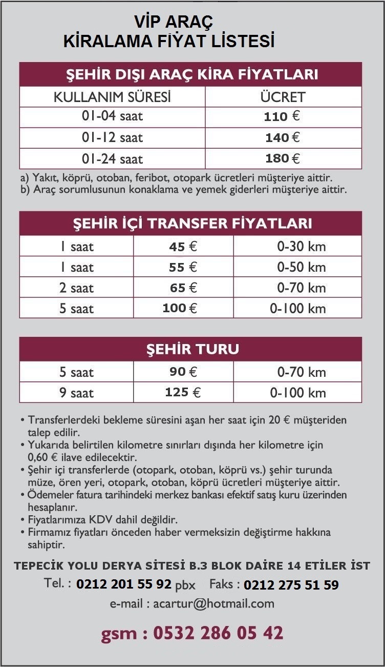 Fiyat Listesi